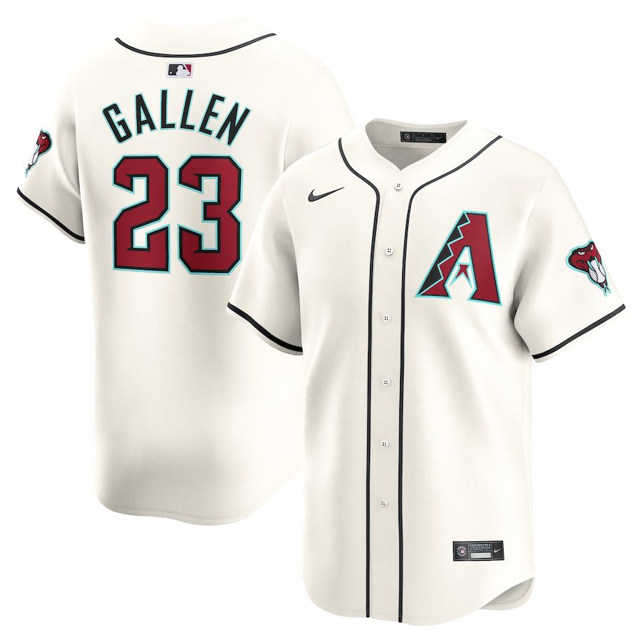 Men Arizona Diamondback 23 Zac Gallen Nike White Home Limited Player MLB Jersey